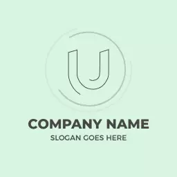 Elegant Minimalist U Letter Design with Soft Green Background Logo Template