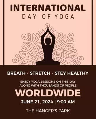 Elegant Minimalist Yoga Celebration Event Poster Template