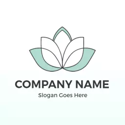 Elegant Mint Green Lotus Design Representing Minimalist Style Logo Template