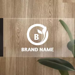 Elegant Mockup Showcasing Simple Logo Design with Nature Theme Logo Template