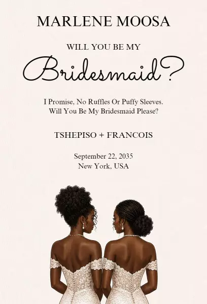 Elegant Modern Bridesmaid Proposal Floral Invitation Template
