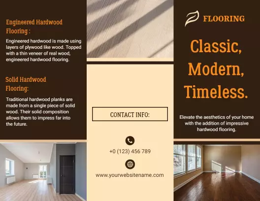 Elegant Modern Hardwood Flooring Design & Style Brochure Template