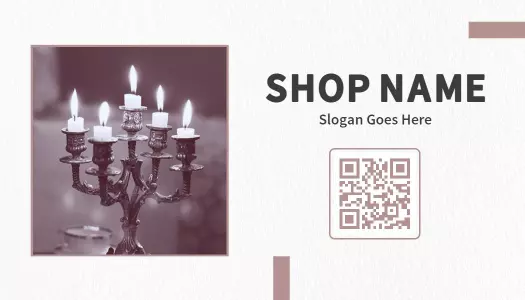 Elegant Monochrome Candlelit Shop Business Card Template