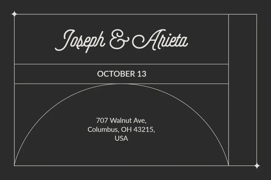 Elegant Monochrome Wedding Save the Date Postcard Template