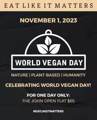 Elegant Monochrome World Vegan Day Celebration Poster Template