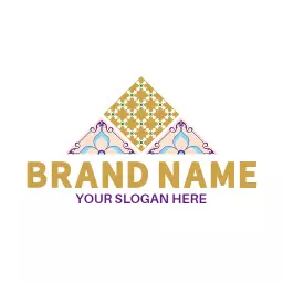 Elegant Multi-Colored Decorative Pattern for Ceramic Tiles Logo Template