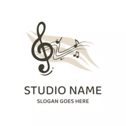 Elegant Musical Notes Flowing in Harmony Music Logo Template