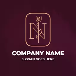Elegant N Letter Design Featuring a Flower Accent Logo Template