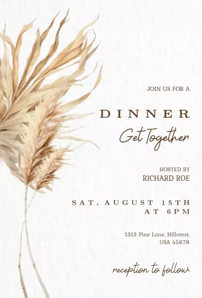 Elegant Nature-Inspired Dinner Get Together Invitation Template