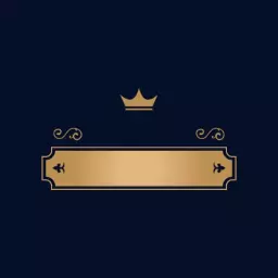 Elegant Navy Blue and Gold Framed Design for Branding Logo Template