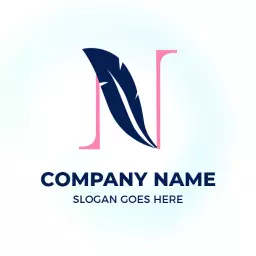 Elegant Navy Blue and Pink N Letter Design Logo Template