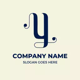Elegant Navy Blue Y Letter Design for Modern Branding Logo Template