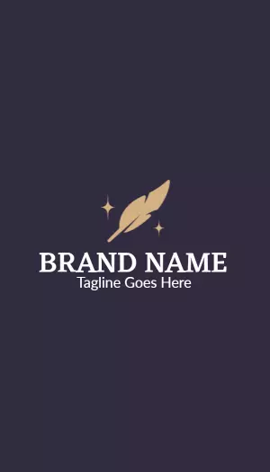 Elegant Navy Feather Writer Business Card Template