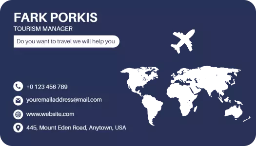 Elegant Navy Laser Cut Travel Manager Business Card Template