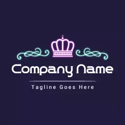 Elegant Neon Crown Design Representing Luxury Branding Logo Template