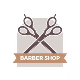 Elegant Neutral Scissors Design for Barber Shop Logo Template