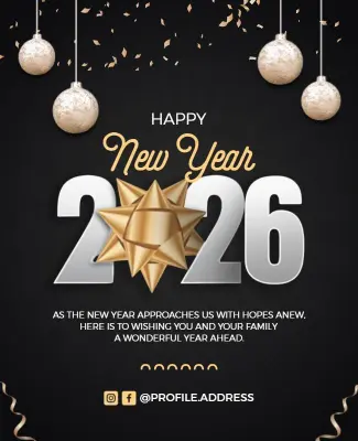 Elegant New Year 2026 Celebration Flyer Template