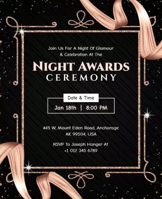 Elegant Night Awards Ceremony Invitation Flyer Template