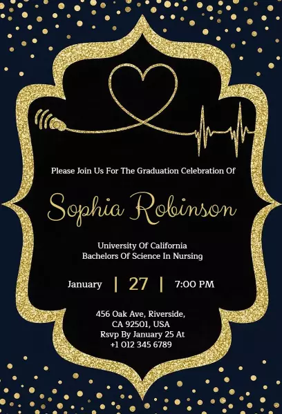 Elegant Nursing Graduation Celebration Event Invitation Template