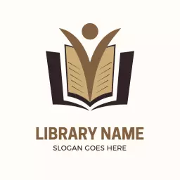 Elegant Open Book Design Representing Community Library Logo Template