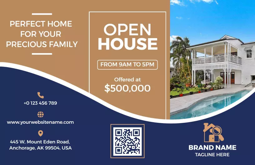 Elegant Open House Real Estate Showcase Brochure Template
