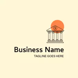 Elegant Orange and Beige Banking Institution Logo Template