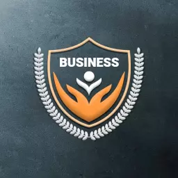 Elegant Orange and Black Business Shield Mockup Logo Template