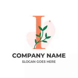 Elegant Orange and Green I Letter Design for Branding Logo Template