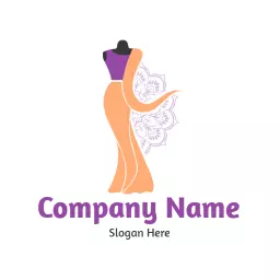 Elegant Orange and Purple Saree Fashion Boutique Logo Template