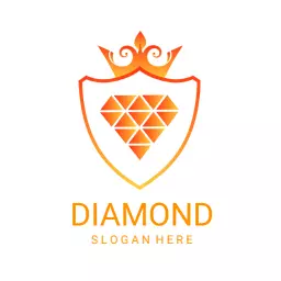 Elegant Orange Diamond Design with Royal Emblem Logo Template