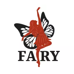 Elegant Orange Fairy Design with Beautiful Butterfly Logo Template