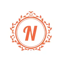 Elegant Orange Floral Design Featuring the Letter N Logo Template