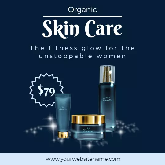 Elegant Organic Skin Care Products for Unstoppable Women Ad Template