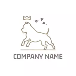 Elegant Outline of a Strong Pitbull Dog with Majesty Logo Template