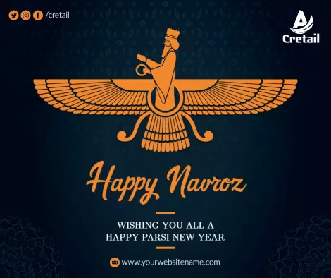 Elegant Parsi Festival Celebration for Happy Navroz Ad Template