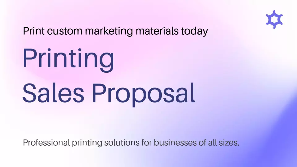 Elegant Pastel Gradient Printing Sales Proposal Presentation Template