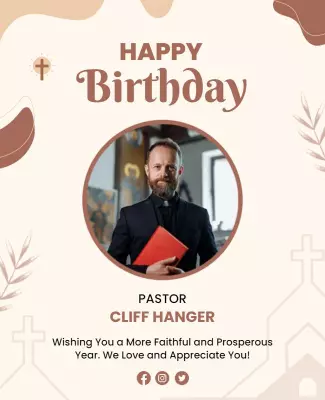 Elegant Pastoral Birthday Celebration Poster Template