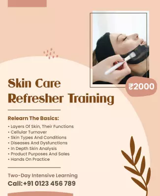 Elegant Peach Skin Care Refresher Training Course Poster Template