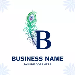 Elegant Peacock Feather Design Symbolizing Krishna Logo Template