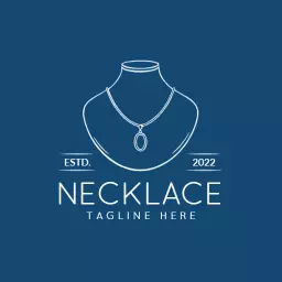 Elegant Pendant Necklace Design in Classic Blue Color Logo Template