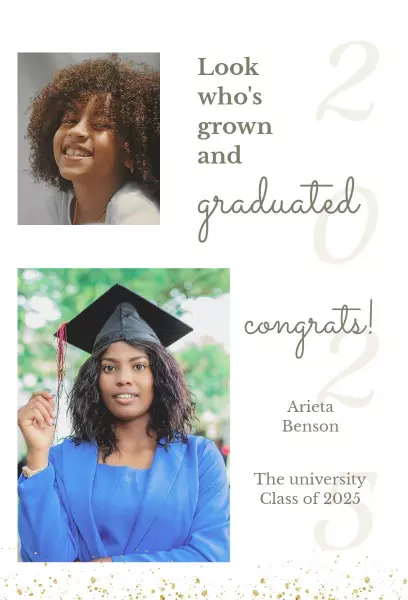 Elegant Photo Graduation Celebration Class of 2025 Invitation Template