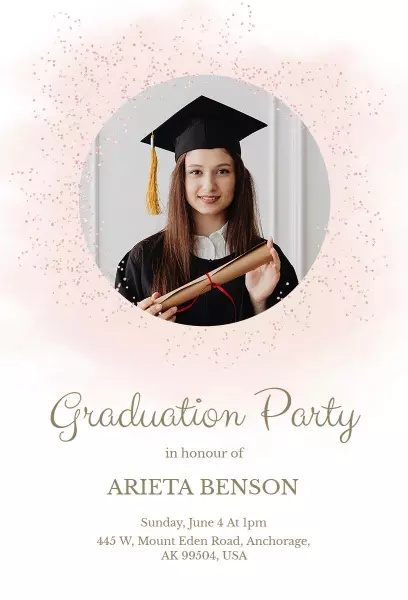 Elegant Photo Graduation Party Celebration Invitation Template