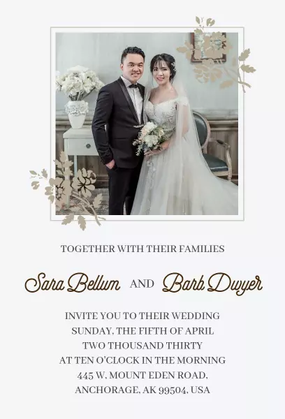 Elegant Photo Wedding Ceremony Invitation Template
