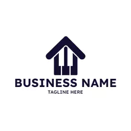 Elegant Piano Keys Designed as a House Logo Template