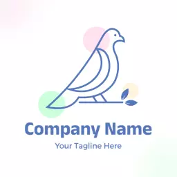 Elegant Pigeon Design with Soft Pastel Colors Logo Template