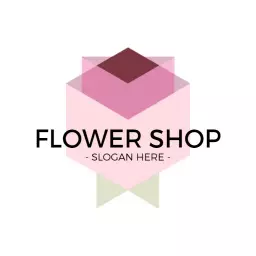 Elegant Pink Abstract Design Symbolizing Flower Shop Logo Template
