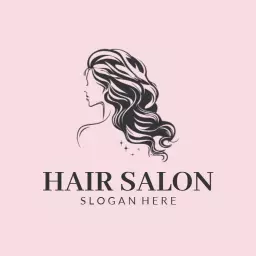 Elegant Pink and Black Design for Hair Salon Logo Template