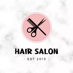 Elegant Pink and Black Design Showcasing Hair Salon Logo Template