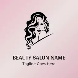Elegant Pink and Black Hair Design for Beauty Salon Logo Template