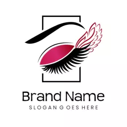 Elegant Pink and Black Makeup Design Showcasing Beauty Logo Template